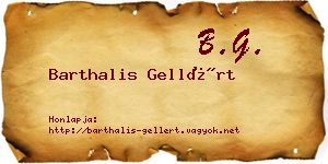 Barthalis Gellért névjegykártya